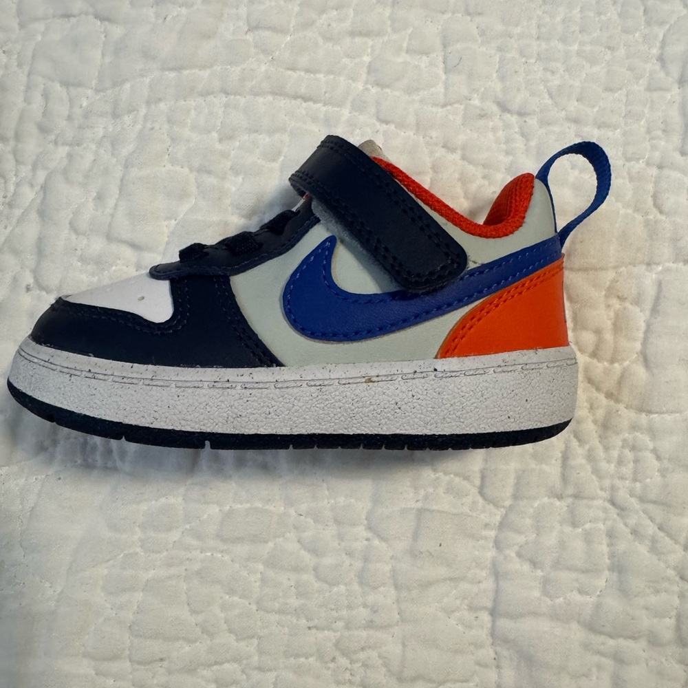 Nike Toddler Court Borough Low Navy and Orange Sneakers